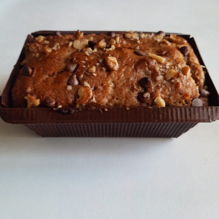 Organic eggless whole wheat banana walnut cake